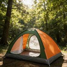 2-3 Person Portable Quick-Open Tent - Waterproof Oxford Cloth Material, Mesh Windows, Lightweight & Easy To Set Up, Includes Ground Cloth, Suitable For Hiking, Beach, Picnic, Family Camping, Essential Camping Gear - Multicolor - View 7