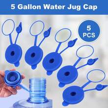 Reusable 5-Gallon Water Carafe Stopper, Silicone Replacement Caps For Water Bottles And Water Dispensers With Standard/Screw/Crown 55mm Caps, Leak-Proof Lids To Prevent Splashing, No Leaks (5 Pieces) - 5 Pcs - View 1