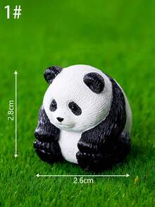 4 st minifigurer av panda, lämpliga för mikrolandskap, rumsdekor, skrivbordsdetaljer, mjuk och söt design med bedårande uttryck, ger värme och läkning till vardagen, önskar dig alltid gott humör och ett underbart liv - Multifärgad - Visa 5
