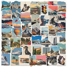 50张撕贴照片贴纸，创意涂鸦贴纸，办公用品，手机电脑贴纸，防水，耐用，酷炫贴纸 - 彩色 - 查看 9