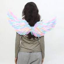 1 件复活节和万圣节派对彩色天使翅膀可爱善良独角兽服装聚酯纤维 - 彩色 - 查看 3