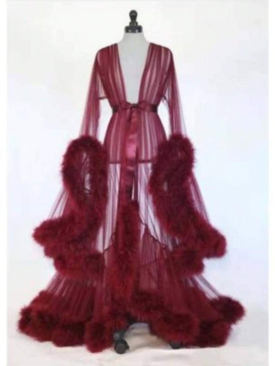 Wedding Jackets & Wraps - Burgundy - View 1