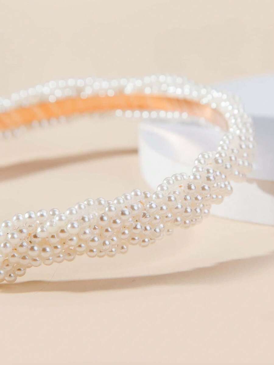 1 Piece Of Minimalist And Stylish Pearl Headband For Girls - White - View 1
