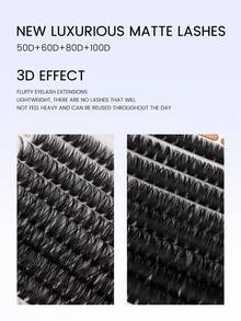 CMAYOME 640/200片装假睫毛册,D型卷翘浓密款,数量充足,品质上乘,价格实惠,新款DIY假睫毛,蓬松柔软,3D仿貂毛睫毛,假睫毛,化妆,睫毛嫁接,短款睫毛,DIY睫毛,浅色睫毛,在家DIY睫毛嫁接 - D - 查看 7