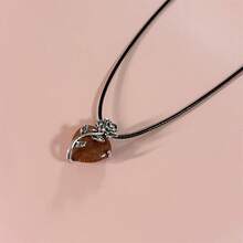 1pc Heart & Rose Pendant Necklace, Crystal Jewelry Gift For Women, Valentine's Day - Love - View 11