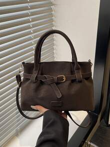 复古哑光女士手提包，小号托特包，2026新款高品质小众褶皱单肩斜挎包 - 彩色 - 查看 13