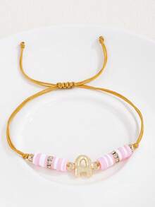 1 chiếc vòng tay bằng hợp kim kẽm, đính 26 chữ cái tiếng Anh, có thể điều chỉnh kích thước, thích hợp làm quà tặng cho bé gái, gia đình, bạn bè, quà sinh nhật hoặc đeo hàng ngày. - Nhiều màu - Xem 32