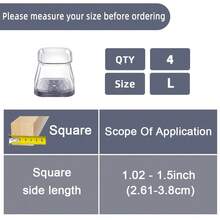 4/16 硅胶椅腿地板保护垫，灰色毛毡家具垫，适用于硬木地板，家具滑垫，椅腿套，防止地板刮伤并降低噪音，适用于厨房、客厅、咖啡厅（3 种款式，透明） - 淺灰色 - 查看 23