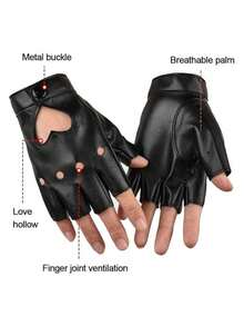 2 chiếc găng tay Steampunk, găng tay hở ngón phong cách Gothic cổ điển bằng da PU có họa tiết bánh răng, thích hợp cho nhập vai và hóa trang. Loại găng tay hở ngón phong cách Gothic cổ điển này hoàn hảo cho trang phục nhập vai, khiêu vũ, hip-hop, các bữa tiệc hóa trang, biểu diễn, múa cột, các buổi hòa nhạc, lái xe, đạp xe, đi xe máy, v.v. (Màu đen ngẫu nhiên) - màu đen - Xem 4
