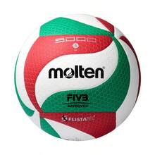 Balón Voleibol Molten V5M 5000 Flistatec Tamaño 5 Indoor,Voleibol de interior,Pelota de competencia,Pelota de entrenamiento,Pelota oficial - Rojo y blanco - Ver 8