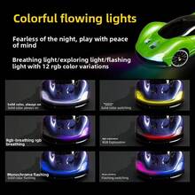 2.4G遥控漂移车，配备双轮胎——可互换漂移胎和竞速胎，三档速度控制，LED RGB灯光秀，全时四驱遥控玩具车，适合6岁以上儿童 | 完美的圣诞礼物、生日礼物和复活节彩蛋填充物 - 彩色 - 查看 5