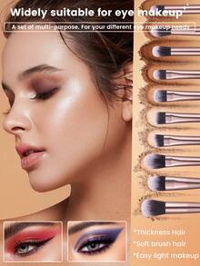 30PCS All-In-One Precision Makeup Brush Set: Dense Blending Brushes – Travel-Friendly For Daily Glam & Professional Use - Black - View 7