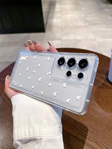 1个极简透明TPU手机壳，饰有白色爱心图案，防震，适合作为节日礼物，兼容三星Galaxy S22/23/24/25/A05/A05S/A53/A54/A55等机型。 - 彩色 - 查看 3