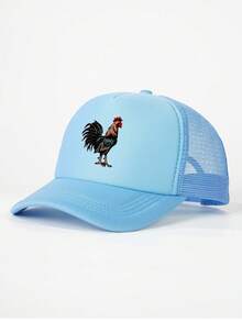 1顶印花公鸡卡车司机棒球网帽，可调节户外遮阳帽，适合旅行、海滩、度假，Y2K风格，青少年款 - 棒球網帽 - 查看 15