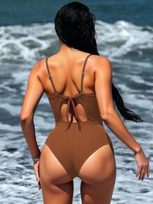 WD VEST Adult Swimsuit With Elegant Structure And Shaping Cut 2025 XX382 - Rỉ Nâu - Xem 4
