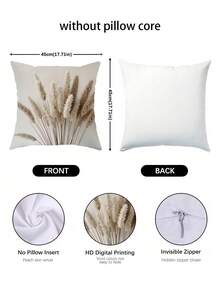 1/2/4pcs Beige Woven Pattern Decorative Pillow Covers | Lightweight Bohemian Minimalist Design With Zipper Closure, Soft Neutral Floral Pattern, Suitable For Living Room, Bedroom And Sofa - Modern Country Style Decor, No Filling Included, Easy To Maintain - Multicolor - View 9