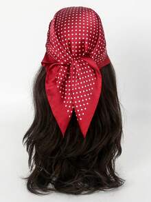 1pc Bandana Polka Dot & Geometric Print Scarf, Shawl, Neckerchief, Headband For Women - Multicolor - View 1