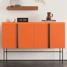 1卷橙色哑光纯色自粘防水防油PVC乙烯基墙纸，适用于台面、抽屉、橱柜、厨房、浴室、客厅装饰、梳妆台抽屉，易于粘贴和移除，家居装饰 - 橘色 - 查看 5