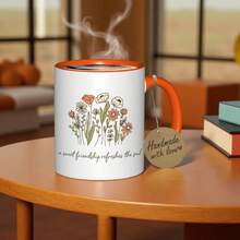 1 Elegant Christian Inspirational Coffee Mug With Floral Design - 11 Oz Insulated Ceramic Cup, "Sweet Friendship Refreshes The Soul" And Bible Verses, Non-Slip Base, Beige/Brown/White Soft Floral Pattern - Ideal Gift For Women, Moms, Sisters, Friends, Colleagues - Birthday, Christmas, Easter, Valentine's Day Gift - Hand Wash Only, Reusable Coffee, Tea, Hot Drink Cup - [白色的] - 查看 9