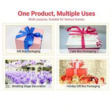 1pc Wide Polyester Satin Ribbon, Wedding Cake Decor Bow Ribbon, Gift Wrapping Decoration Ribbon, Camping Supplies, Party Supplies, Friend Gatherings, Family Dinners - Multicolor - View 6