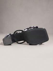 Women's New Polka Dot Open Toe Chunky Heel Fashion Versatile Slip-On Shoes, Suitable For Commuting - Multicolor - View 7