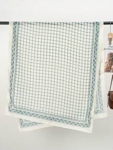 1pc New Fashionable Plaid Print Scarf, Elegant Plaid Print Ladies Scarf With High-End Feel, Soft Material, Multifunctional Sun Protection/Windproof Scarf Shawl, Suitable For Daily Life/Holiday Gatherings/Banquet Occasions - Multicolor - View 9