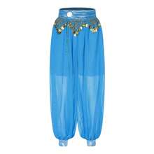 1 chiếc quần harem múa bụng cho nữ, trang phục Halloween Carnival, đính sequin, tua rua, quần ống rộng có họa tiết đồng xu, quần biểu diễn múa Ả Rập. - Nhiều màu - Xem 6