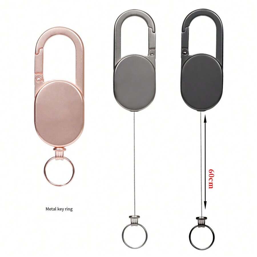 户外全金属易拉伸缩登山扣钥匙扣，防丢金属易拉钩 - 彩色 - 查看 1