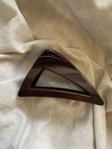 2pcs/1pc Women Blue One-Piece Chocolate Triangle Hair Clips, Fashionable Hair Claw Barrettes, Elegant Minimalist Solid Color Hair Claws Suitable For Daily, Casual, Party, Beach, Vacation, Hairstyling, Washing Face/Hair, Makeup, Outfit Accessories, Autumn/Winter/Spring/Summer - Multicolor - View 6