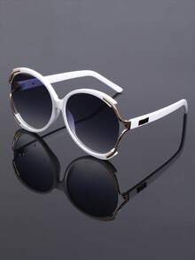 New Classic Simple Versatile High-End Colorblock Round Frame Fashion For Men, Punk Festival Party Street Style Artistic Decorative Glasses - Multicolor - View 6