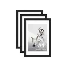 1/3pcs,30X40cm/12X16in Picture Frame, Wooden Photo Frame, A4 Frame, Certificates Documents Poster Frame,12"X16" Frame Withou Mat Photo Frames, Vertical & Horizontal Wall Hanging Black Picture Frame For Home Poster Prints Decor - khung ảnh bằng gỗ - Xem 14