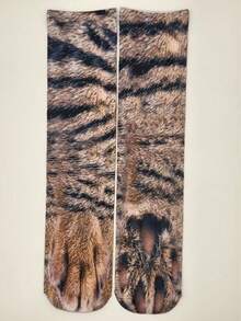 1 Pair Fashionable & Funny Animal Print Knee High Socks - Multicolor - View 6