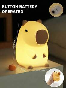 可爱水豚夜灯，趣味水牛墨西哥钝口螈动物玩具夜灯，柔和可爱的LED灯，触摸控制三档亮度可调，带颤动感应器，新奇动物造型夜灯，适用于书桌、宿舍、卧室、返校装饰、生日圣诞礼物、家居装饰、睡眠伴侣、情人节礼物、送给女友/妻子/闺蜜的礼物，便携式无线氛围灯