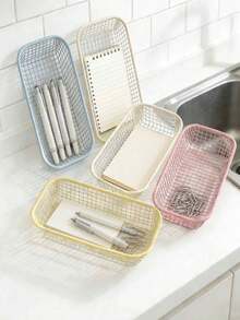 Ins Style Desk Organizer Basket, Student Office Stationery Storage Box, Desktop Iron Art Organizer Basket, Classroom & Office Paper Basket Organization Solution,Pencil Case,Bag - Multicolor - View 11