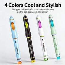 火箭太空舱钢笔，细尖可擦笔，适合3-9年级学生，可填充墨水笔芯，学校书写用品 - 火箭時空艙細尖鋼筆 - 查看 1