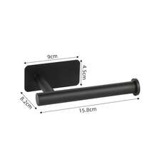 1 Set Matte Black Bathroom Hardware Set, Modern Minimalist Wall-Mounted Towel Bar, Towel Ring, Hooks And Toilet Paper Holder, Decorative Bathroom Accessories, Stainless Steel Towel Ring, Towel Rack, Towel Bar, Bathroom Hooks, Bathroom Shelf, Toilet Paper Holder, Storage Hooks, Hotel - Square Bottom Nail-free - View 17