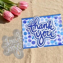 Creative Thank You Dies, DIY Scrapbooking Album And Embossing Stencil, Greeting Card Making Tool, Card Paper Cutting Crafts ,Gift Card Making Template Die Cuts. - Silver - View 6