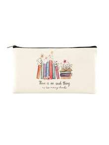 Lot de 5/2/1 sacs de rangement zippés en toile à motifs floraux et lecture, sacs d'emballage cadeau avec inscription motivante << Tu es génial(e) », parfaits pour la rentrée scolaire, les fêtes de remise de diplômes, les voyages, les anniversaires, la fête des professeurs, les cadeaux pour les camarades de classe, les amis, les étudiants et les enseignants. - Beige - Voir 28