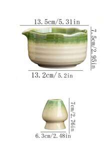 2件套600毫升陶瓷抹茶碗及搅拌器套装，抹茶冲泡、甜点及饮品制作工具，馈赠亲友，节日礼物 - 彩色 - 查看 8