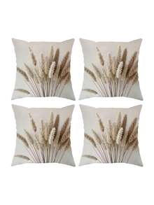 1/2/4pcs Beige Woven Pattern Decorative Pillow Covers | Lightweight Bohemian Minimalist Design With Zipper Closure, Soft Neutral Floral Pattern, Suitable For Living Room, Bedroom And Sofa - Modern Country Style Decor, No Filling Included, Easy To Maintain - Multicolor - View 10