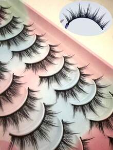 女士娃娃效果迷你恶魔假睫毛 | 浓密纤长黑色硬梗 | 瞬间放大双眼，提拉眼睑 - 黑色 - 查看 5