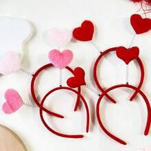 New Valentine's Day Headband Headgear Red Love Atmosphere Dress Up Bachelorette Party Props Hair Accessories - 紅色愛心 - 查看 2
