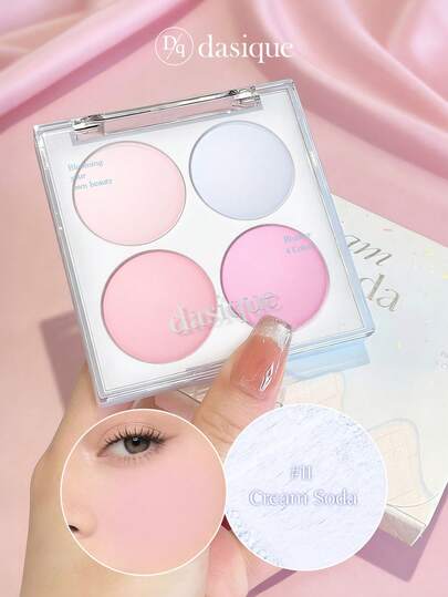  Dasique 4-Color Matte Blush Palette, High Color Payoff, Long-Lasting, Natural Glow, Lightweight & Breathable, Vegan Formula, Fashionable Makeup Brand, Christmas Holiday Essential