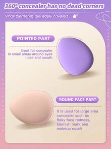 8/9/12/16件套化妆工具套装，包含：化妆海绵+迷你气垫粉扑 - 彩色 - 查看 6