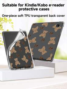 Ayotu 1pc Cartoon Bear & Bow Transparent Case, Suitable For IPad 11/IPad 10/IPad 9/IPad Air 7th 11 Inch/IPad Air 5th/Kindle Paperwhite 11th/Kobo Libra Colour, Kobo Clara Colour/Bw/2E, Full Coverage Transparent Protective Case, Silicone Soft Shell - Multicolor - View 9
