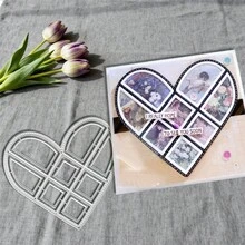 Creative Love Photo Frame Dies, DIY Scrapbooking Album And Embossing Stencil, Greeting Card Making Tool, Card Paper Cutting Crafts ,Gift Card Making Template Die Cuts. - Silver - View 3