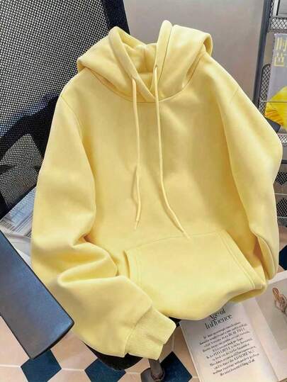 Solid Color Pullover Sweatshirt, Cute Women's Y2K Sweatshirt, Autumn Women's Clothing, Back To School, Dropped Shoulder Long Sleeve Casual Women's Sweatshirt, New Fall Fashion 2025 For Women, Winter Clothes For Women