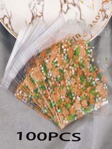 100pcs Rose Baking Packaging Bags, Cookie Bags, Handmade Soap Packaging Bags, Self-Sealing Plastic Bags - Multicolor - View 11