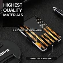 RFID Blocking Minimalist Slim Card Holder, Men's Business Holder Pocket Cash Credit Slim Wallet, American Flag Artcraft Card Holder With Money Clip, Men's Wallet - Wood - 查看 7