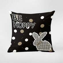 4 Pcs/1 Pc Easter Themed Bunny, Dwarf, Cute Easter Egg, Bamboo Basket Print, Short Plush Pillowcase, Sofa, Bedroom Home Decoration, Cushion Cover Without Pillow Core - Multicolor - View 14
